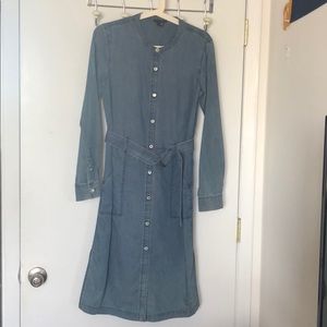 Theory Belted Denim Shirtdress NWOT
